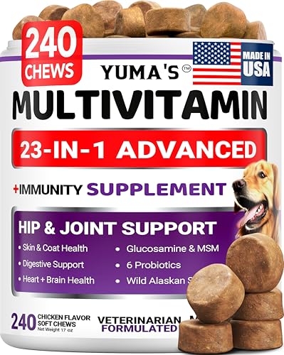 20% off - Dog Multivitamin Chewable with Glucosamine - 240 Treats - Dog Vitamins and Supplements - Senior &...