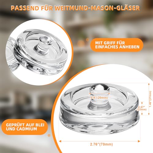 SwiftSlot Fermentiergewichte Glas 4 Stück Ø 7 cm – Glasgewichte zum Fermentieren, Fermentationsgewicht & Beschwerungsstein für Weithals-Mason-Gläser, Sauerkraut, Kimchi
