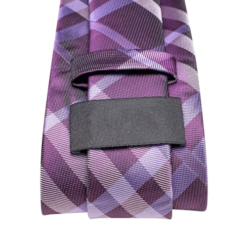 Image of Dubulle Silk Ties Set for Men Formal Paisley Striped Necktie Pocket Square Cufflinks 3PCS Sets Wedding Business Party