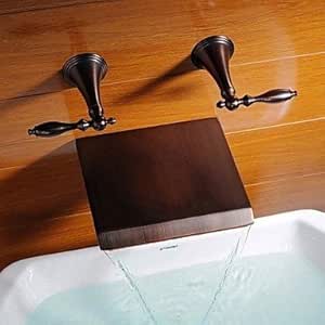 Amazon.com: Oil-rubbed Bronze Waterfall Widespread Bathtub Faucet