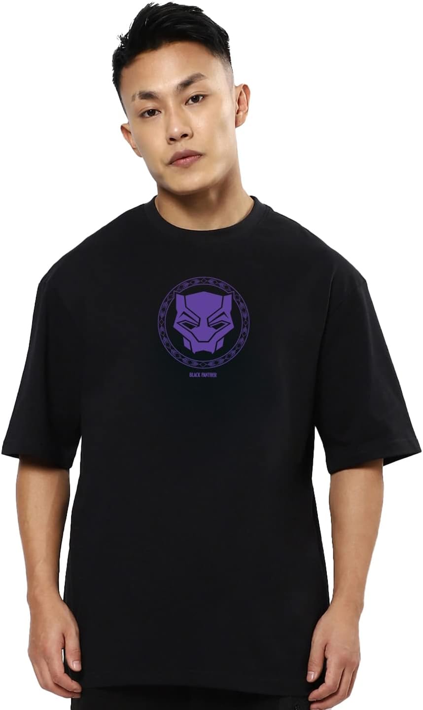 BewakoofOfficial Harry Potter Merchandise Men's Graphic Printed Oversized Fit Half Sleeve Round Neck Cotton Jersey T-Shirt