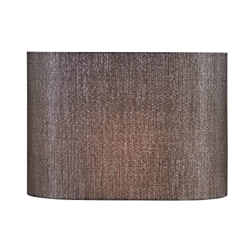 Image of Aspen Creative 37003 Contemporary Oval Hardback Shaped Spider Construction Lamp Shade in Dark Sliver Grey, 15 1 /2 inch wide (9 inch + 15 1 /2 inch) x (9 inch +x 15 1 /2 inch) x 11 inch