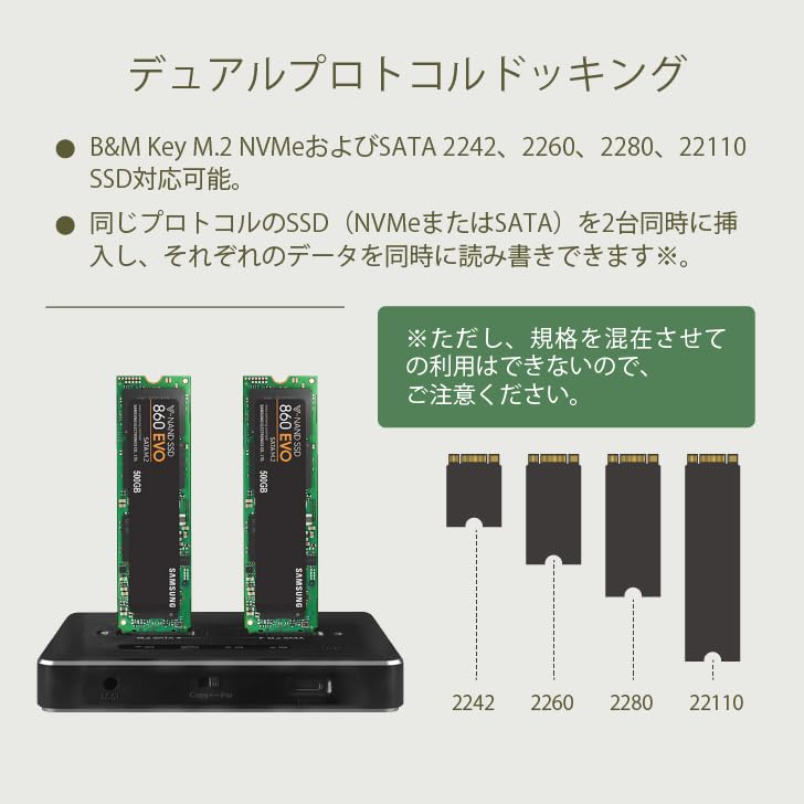 Amazon.co.jp: Kurflo SSD M.2 NVMe クローン スタンド USB3.2 Gen2x2 