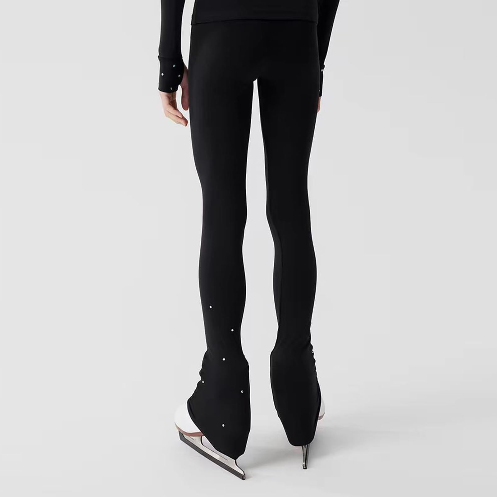 LIUHUO Eiskunstlauf-Anzug, Hose, Jacken, Mädchen, Damen, bequeme Trainingskleidung, Schwarz