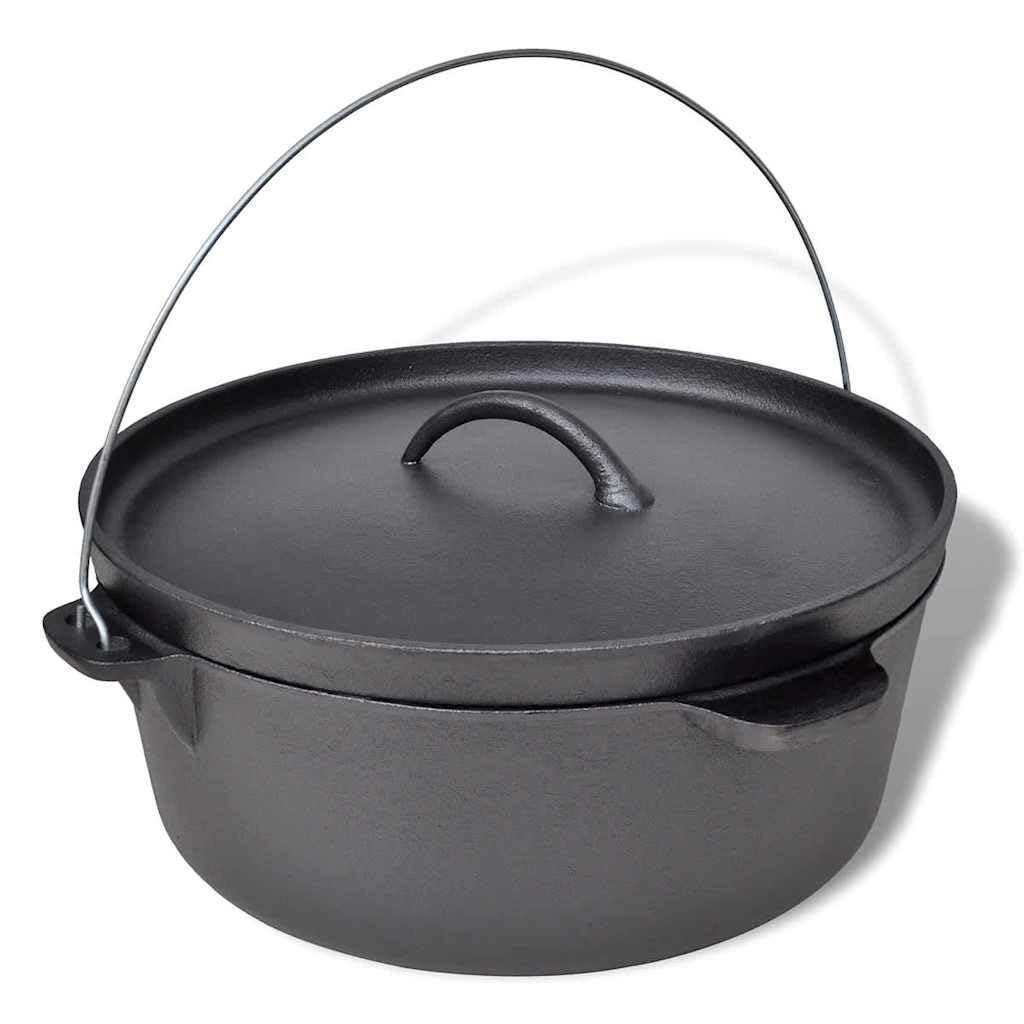 vidaXL Kociołek, garnek żeliwny 11,3 l + akcesoria