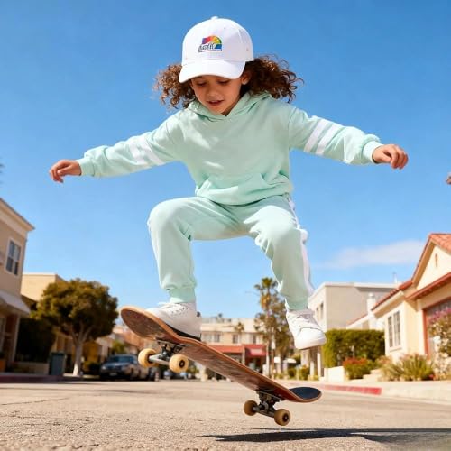 Image of 2025 Girls Sweatsuit Set Cute Hooded Sweatshirt & Jogger Pants with Pocket Casual Outfuts Set