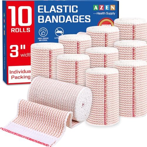 AZEN 9 Pack Self Adhesive Bandage Wrap, 4" X 5 Yards Elastic Cohesive Bandage Wrap, Skin Color Athletic Tape, Ankle Tape, Tattoo Grip Tape Wrap, Vet Wrap