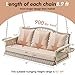 ZZW Upgraded Wicker Hanging Porch Swing Heavy Duty 900 LBS 3-Seat Outdoor Patio Swing Chair Bench for Adult w/ 8.9ft Hanging Chains Cushions and Cup Holder