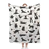 French Bulldog Dog Blanket Yoga Dogs French Bulldog Throw Blankets Throws Gift for Boy Girl Kid Lover Soft CozyLightweight Flannel Novelty Quilt for Couch Travel 40 x 30 Inch for Small Pet/Stroller