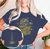 Magical Shirts for Women Book Magic Graphic T-Shirts Magic School Shirt Flourish and Blotts Shirts Wizard Costume Tops Blue