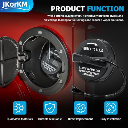 Image of Fuel Tank Cap,Gas Cap For 2003-2018 Jeep Wrangler JK,2008-2017 Jeep Patriot,2003-2006 Jeep Wrangler TJ,2006-2010 Jeep Commander,2002-2012 Jeep Liberty, 2000-2017 Jeep Cherokee & Dodge Ram#52100552AG