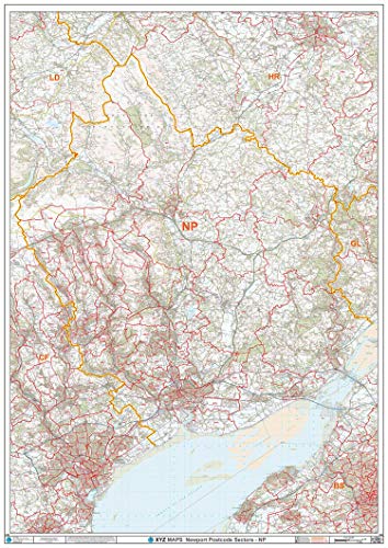 Carte murale Newport NP code postal papier poster géographique de bureau