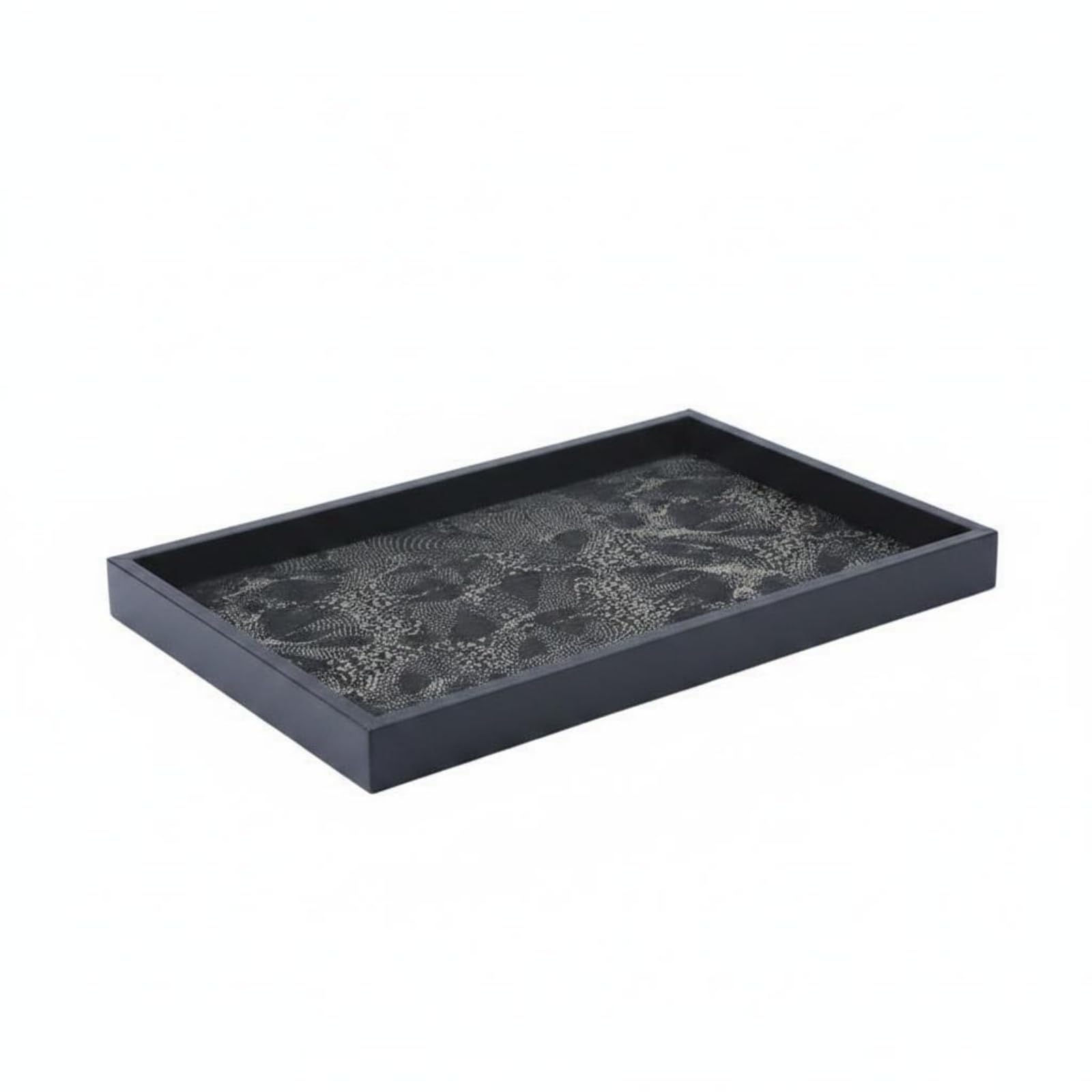 rockible Bandeja Decorativa Bandeja Organizadora Bandeja de Almacenamiento Bandeja de Exhibición con Estructura Robusta de Madera y Acabados en Cuero Diseño de