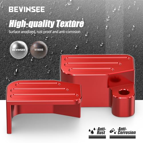 Image of Bevinsee ABS Guards Compatible with Toyota 4Runner 2015-2024 Replacement for 89413-0C011 Red