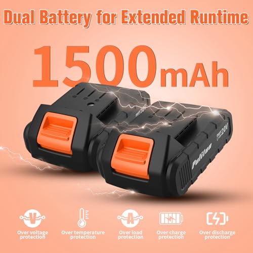 Image of PULITUO 20V Cordless Drill /Driver, 2 Batteries Electric Screwdriver, 30Nm Power Drill Driver, 21+1 Torque, 2 Speed, 3 /8 inchKeyless Chuck, power Drill with LED Light, Drill Driver Kit for Home (Orange)