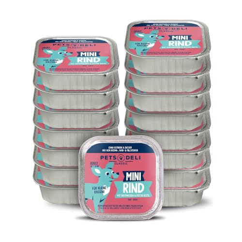 Pets Deli Mini Nassfutter für Hunde mit Rind, 16x100g