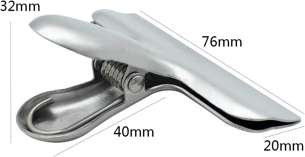 Dianoo Stainless Steel Chip Bag Clips, Metal Food Bag Clips, Sealing Clips for Coffee Food Bread Bags, Kitchen Home Office Usage (8 Pack) - Image 3