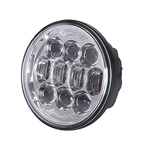 Cowone 80W 5-3/4 5.75 Led Headlights Compatible With Sportster 883 Triple Low Rider Wide Glide Motorcycle Headlamp Projector Driving Light - Chrome #TOP5