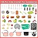 168Pcs Kids Play Kitchen Accessories Toy Set, Pretend Cooking Food Playset with Induction Cooktop, Pot, Pan, Utensils, Cutting Fruit, Prop Money & Shopping Basket, Learning Gifts for Toddler Girl Boy