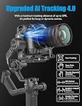 FeiyuTech SCORP-C2 3-Axis Caméra Gimbal Stabilizer avec intégré AI Suivi, 7.7 lb Charge utile, Prise de vue verticale native, Contrôle de caméra Bluetooth, Compatible avec les appareils photo Nikon Sony Canon Panasonic