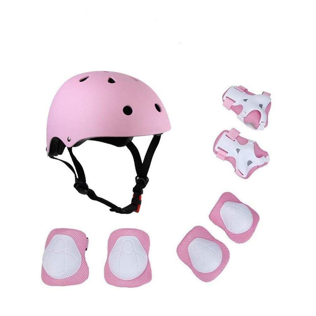 Kuke 7 in 1 Helmet Knee Pads for Kids Safety Pad Guard for Skateboard Roller Bike