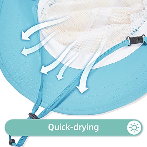 Baby Sun Hats Boys Girls Summer UPF 50+ Sun Protection Toddler Beach Hat Neck Flap Kid Cap with Wide Brim3