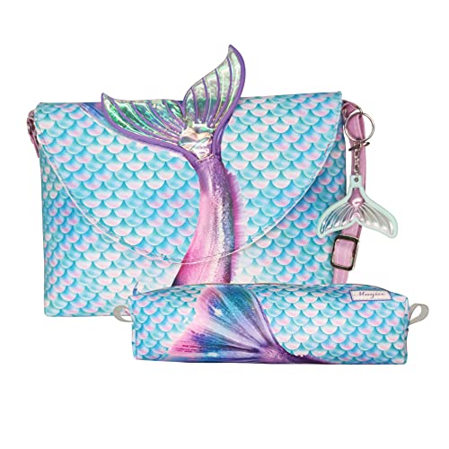Kit Infantil Bolsa e Estojo Sereia Colorida, Magicc Bolsas KI-219
