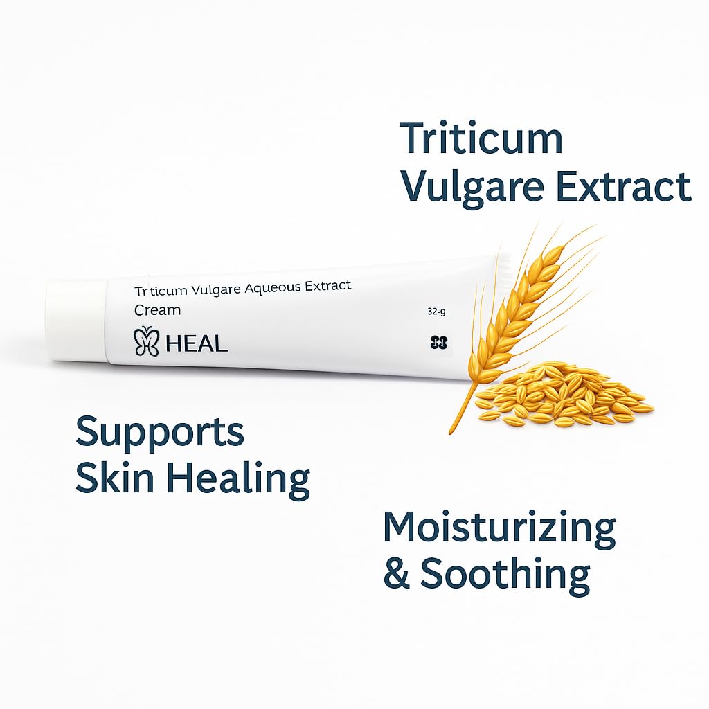 H HEAL Triticum Vulgare Aqueous Extract Cream | 32 g | For Skin Healing, Wound Care & Burns | Dermatologically Tested | External Use Only — Amazon image 2