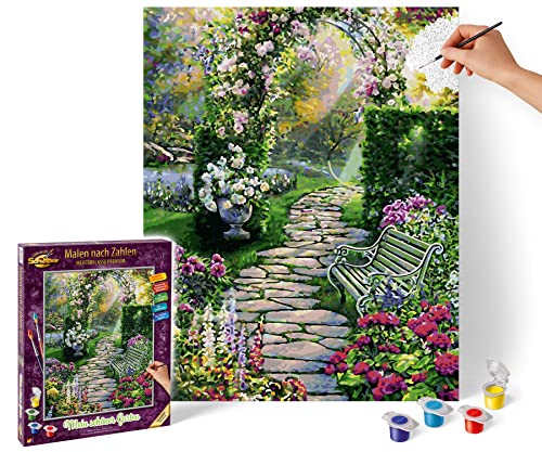 Schipper 609130804 Mon Beau Jardin Peinture par numéros pour Adultes avec pinceaux et peintures...