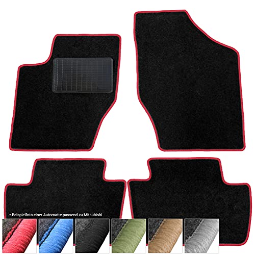 moto-MOLTICO Fußmatten Auto Velours Autoteppiche Schwarz Automatten Set 4-teilig passend für...