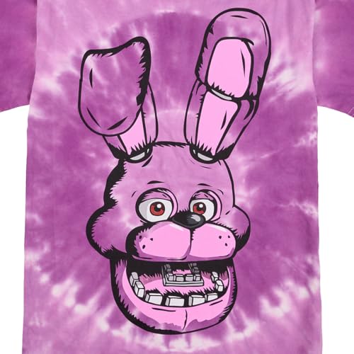 Five Nights at Freddy's Bonnie Face Men's Purple Spiral Spiral Tie-Dye Crew Neck Short Sleeve T-Shirt2
