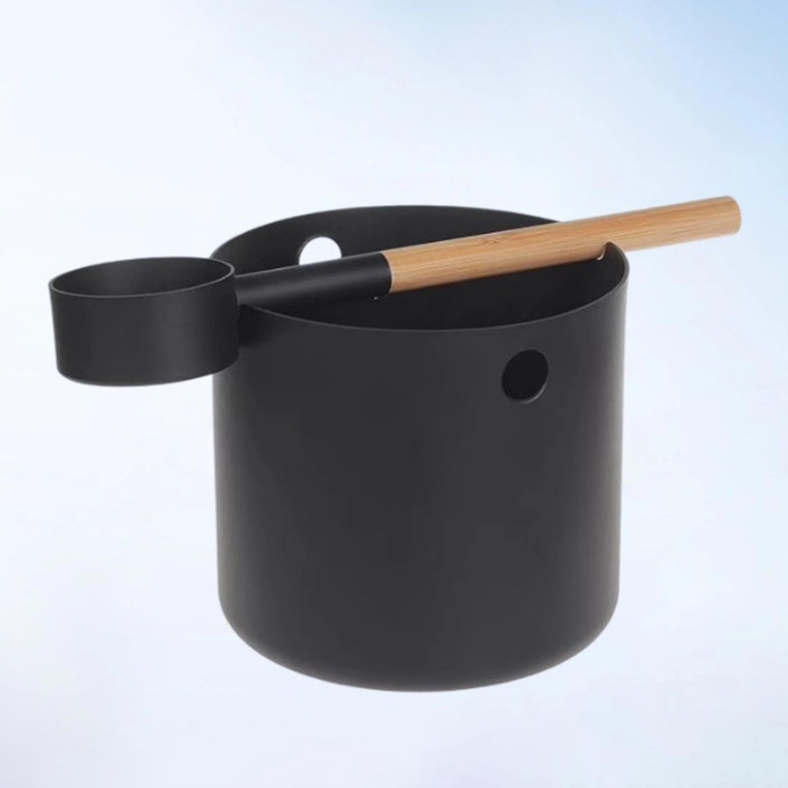 Set Secchio E Mestolo per Sauna da 5 Litri, Robusto Secchio per Acqua per Appartamento, Doccia, Hotel