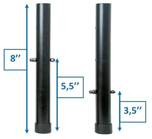 Teh Smart Table Leg Extenders For Folding Table – 4-Pack Small Table Risers For Straight And Bent Legs – Highly Durable Steel Construction – 8 Inches Height – Ideal For Back Pain (Black, 200X35) #TOP6