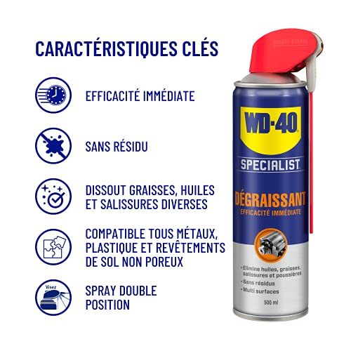 WD-40 Specialist • Lubrifiant Au Silicone • Spray Double Position • Formule Propre • 400Ml • lot de 2 & Specialist • Dégraissant • Spray Double Position • Efficacité Immédiate • Sans résidu • 500 ML - Image 8