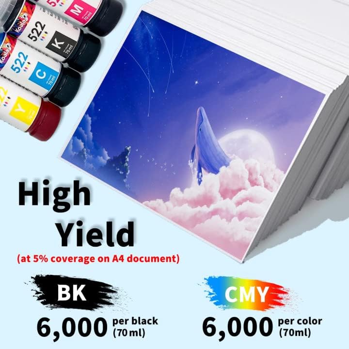 Miniatura 4 de Koala 522 - Botellas de repuesto de tinta compatibles con impresoras Eco-Tank ET-2800 ET-4800 ET-2720 ET-2803 ET-2760 ET-2800 ET-4700 T522, 4