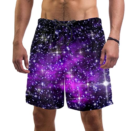 Short de plage à séchage rapide JDEZ pour hommes motif étoiles de la galaxie
