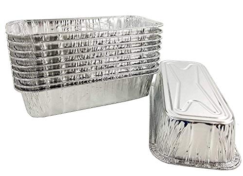Pactogo 3 Lb. Disposable Aluminum Foil Loaf Bread Baking Pan 10.75" X 4.5" X 2.31" - Heavy Duty Made In Usa (Pack Of 40) #TOP3