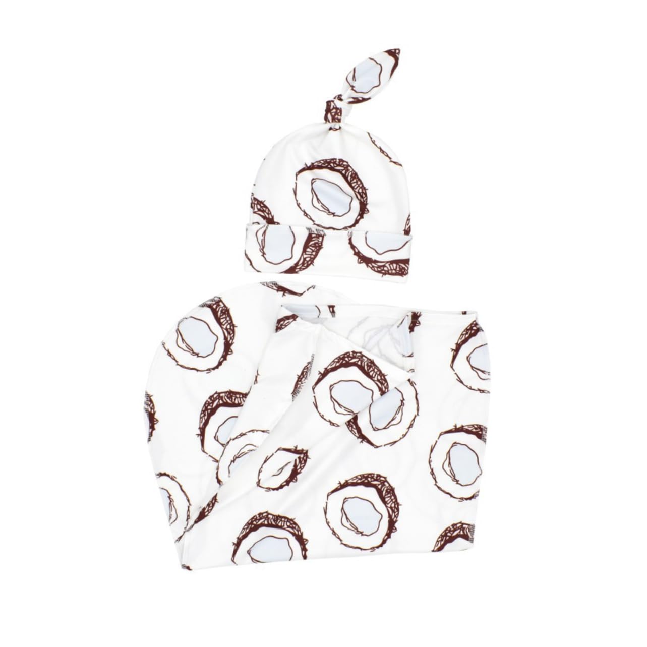 ifundom Coconut Pattern Baby Sleeping Bag Anti-Jump Swaddle Comfortable Knotted Hat Unisex 6m Newborn