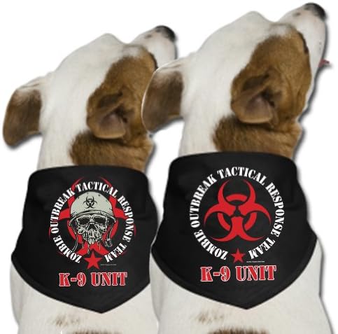 Zombie Tactical Response & Tactical Skull K-9 Unit Dog Bandana 2 Pack by Threads of the Dead. So Keep Calm and Kill Zombies.