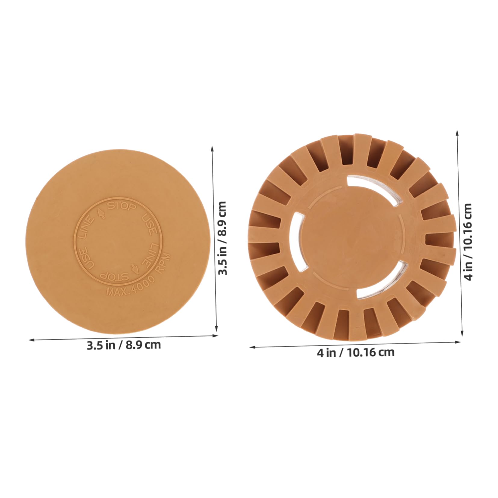 SOLUSTRE 2 Stück Aufkleberentferner Radiergummis 4 Zoll 25mm Gezahnt 3,5 Zoll 88mm Solide Gummi Radiergummi Klebstoffentferner Pneumatisch Für Auto Farb Und Kleberückstände Entfernen