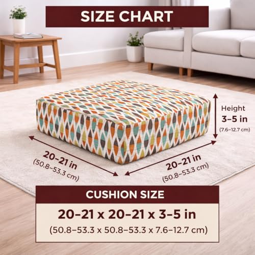 Image of STITCHNEST 'Contour Fit Series' Stretchable Printed Wooden Sofa Cover (Pack of 2) - Elastic Wooden Chair Cover | Wooden Sofa Seat Cover | Size - 20-21 x 20-21 x 3-5 in
