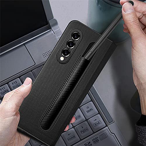 SHIEID Capa de couro para Samsung Z Fold 3, capa ultrafina dobrável para Samsung Fold 3 com suporte