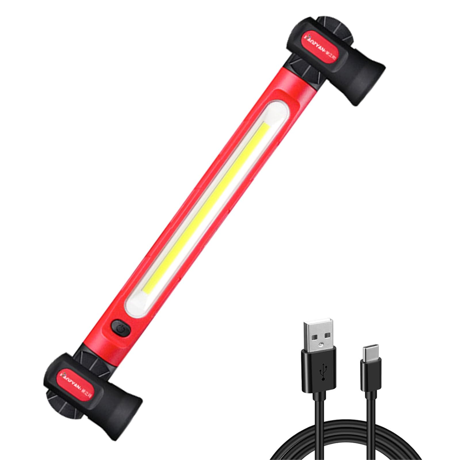 Luz de Trabajo 800LM Luz de Trabajo LED Brillante Luz de Trabajo Portátil Magnética Bajo el Capó con Ganchos y Salida de Corriente USB IP55 Impermeable Luz Mecánica