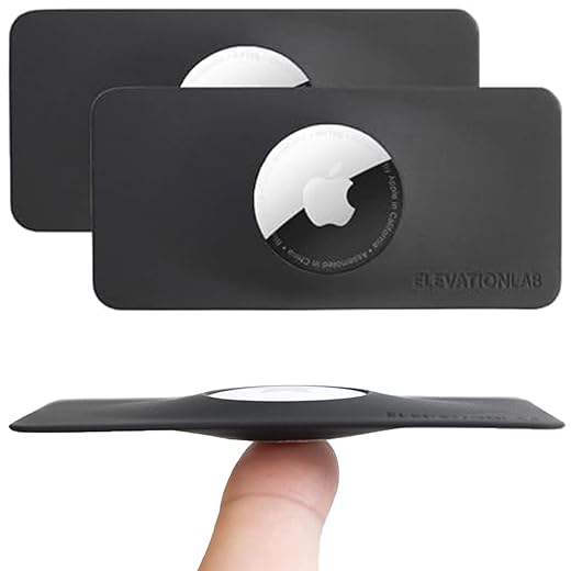 Elevation Lab TagVault (2 Pack) - The Thinnest AirTag Wallet Holder Card Insert | Flexible, Stays Hidden, Patent Pending