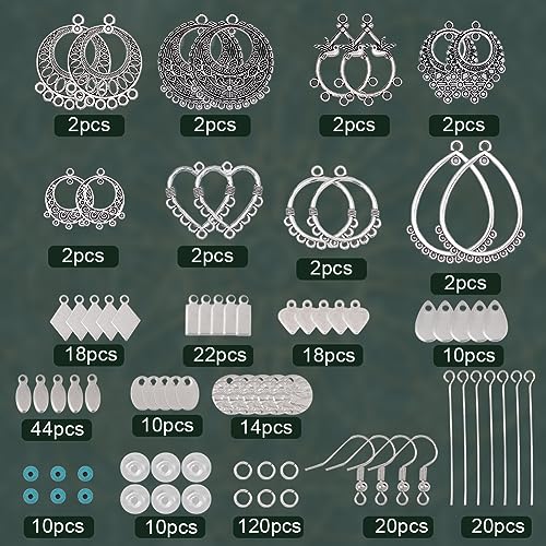 SUNNYCLUE 1 Box 8 Sets Bohemian Chandelier Earring Making Kit Tibet Style Alloy Boho Charms Fashion Drop Dangle Earrings Turquoise Glass Beads for Jewellery Making Kits Adult Women DIY Craft Supplies - Image 2