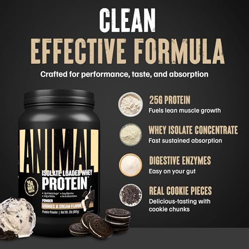 Image of Animal Whey Isolate Protein Powder, 25G High Protein | Cookies & Cream 2LB
