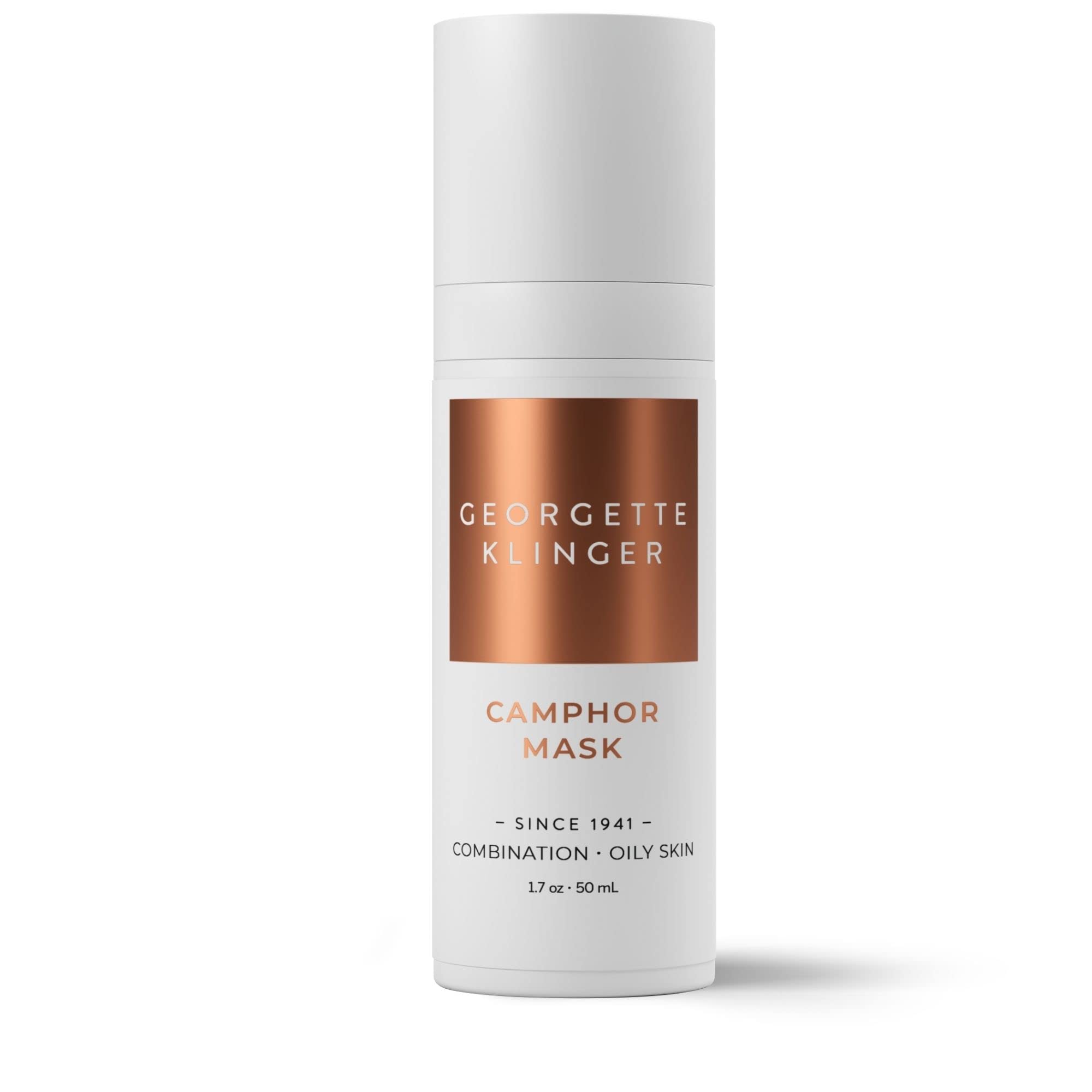 Georgette KlingerCamphor Mask - Mineral-Rich Clay Mask with Menthol & Vitamin E: Detoxify, Exfoliate, and Improve Skin Tone while Absorbing Excess Oil, and Clearing Clogged Pores - 1.7 oz