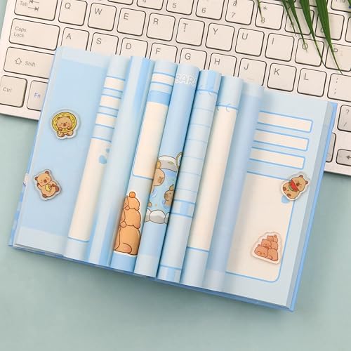 Image of Geluode Capybara A7 Mini Notebook, Capsule Toy Design Cute Kawaii Capybara Theme, Fun and Functional Notepad for Journaling, Memos and Gifts for Kids Students (Blue)