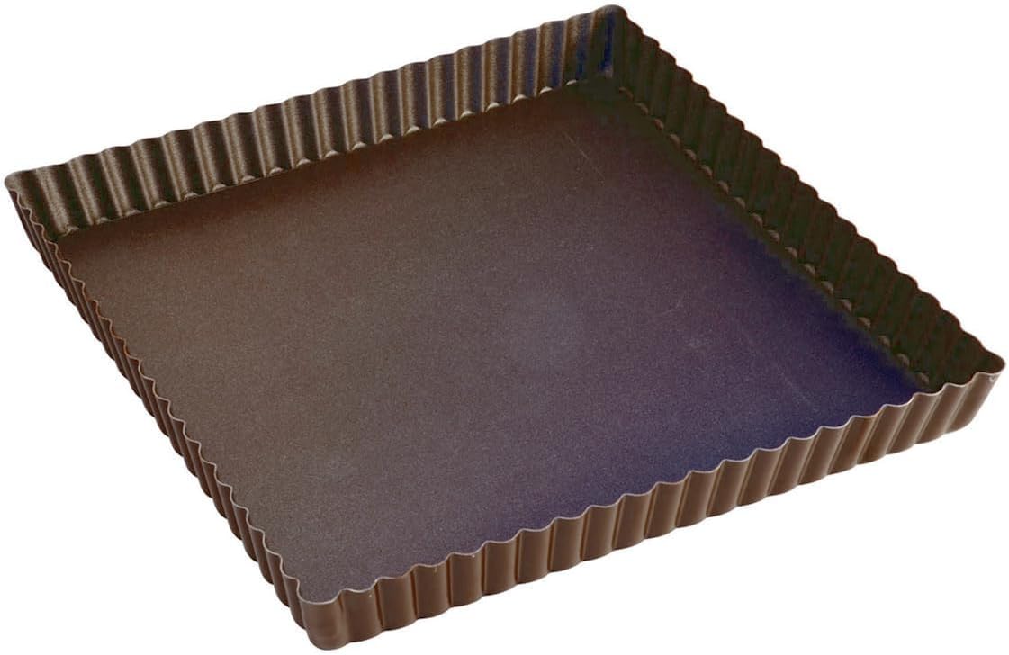 Gobel 226710 Square Fluted Tart Tin with Fixed Base Non-Stick 23 cm