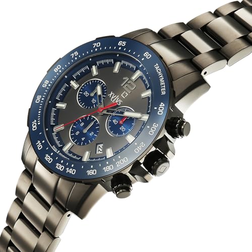 Image of Xylys Lightning with Chronograph Quartz Grey Dial Grey Stainless Steel Strap Watch for Men - 40068QM01E